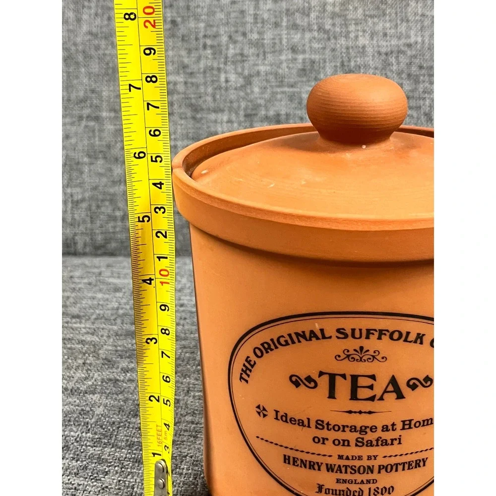 Henry Watson Pottery Original Suffolk Tea Canister Terracotta Made England New